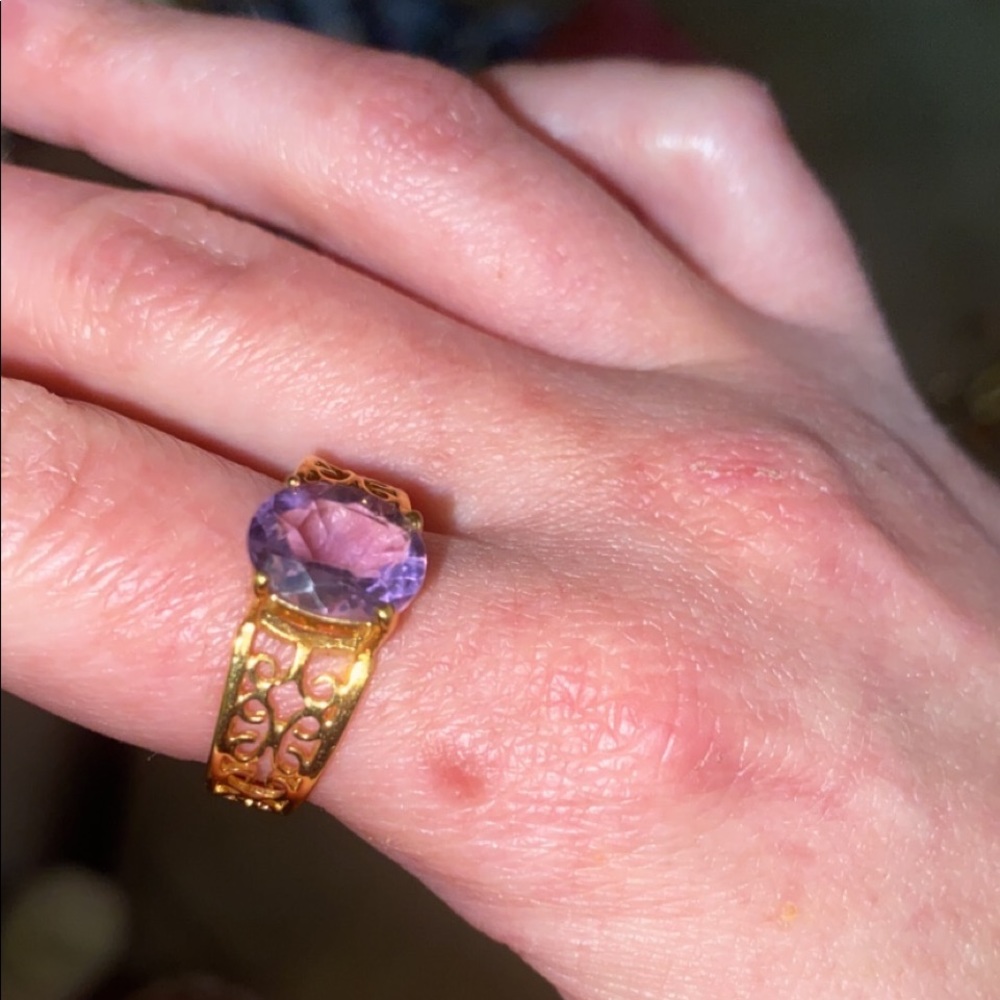 14 k Gold filled ring with amethyst stone
